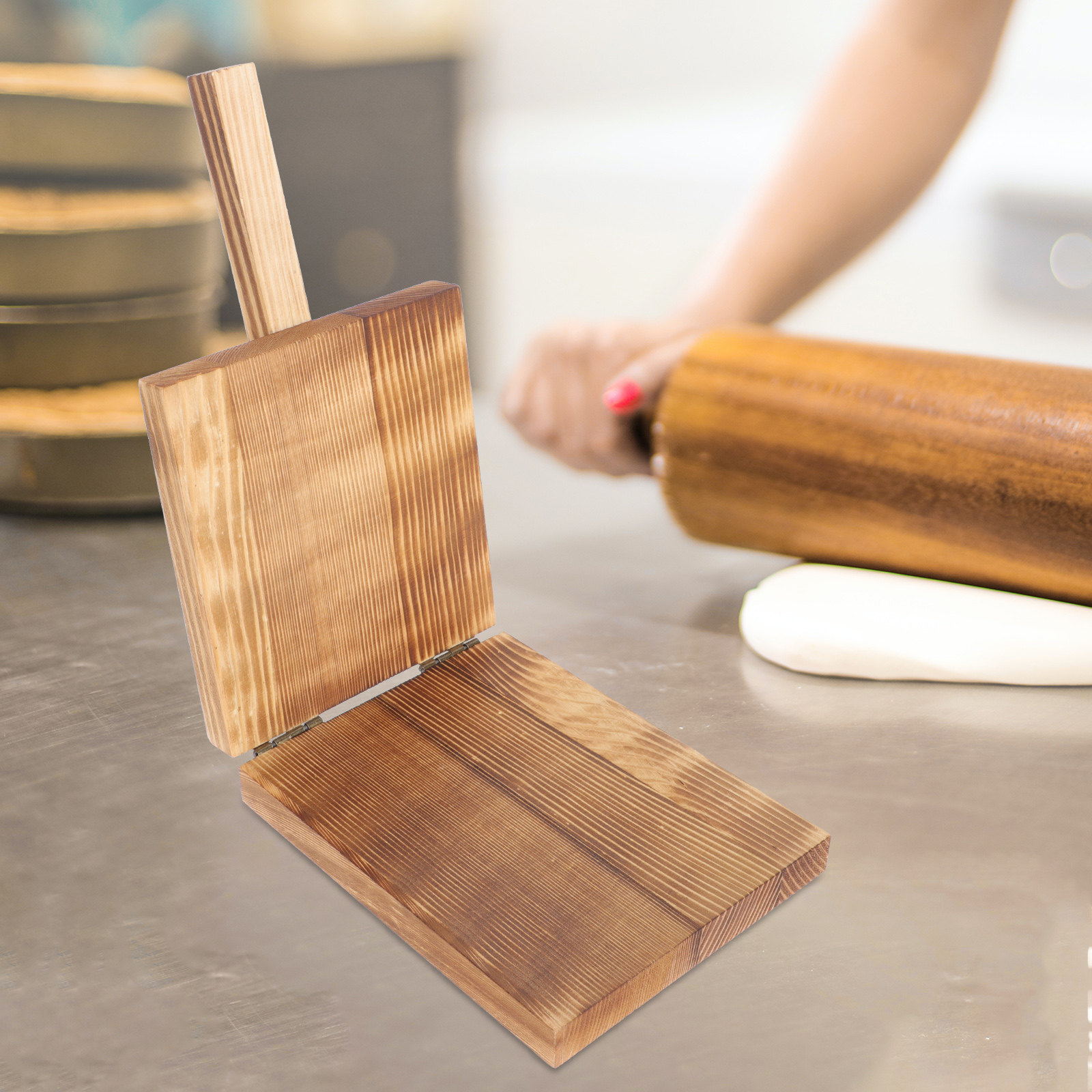 Dumpling Press Set - 1세트 나무 만두피 압착 도구 식품