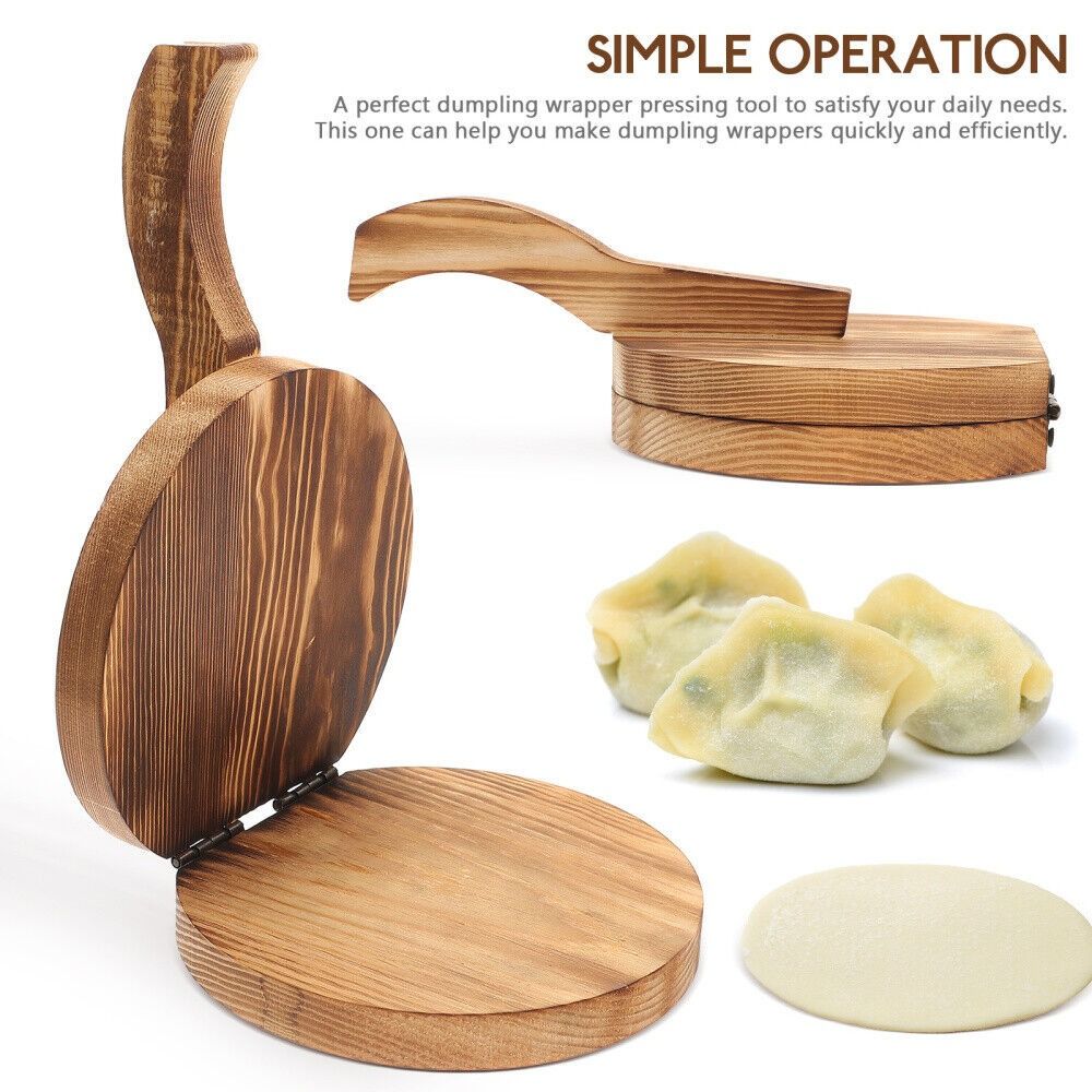 Dumpling Press Set - 회전식 나무 반죽 프레서, 차파티 프레서,