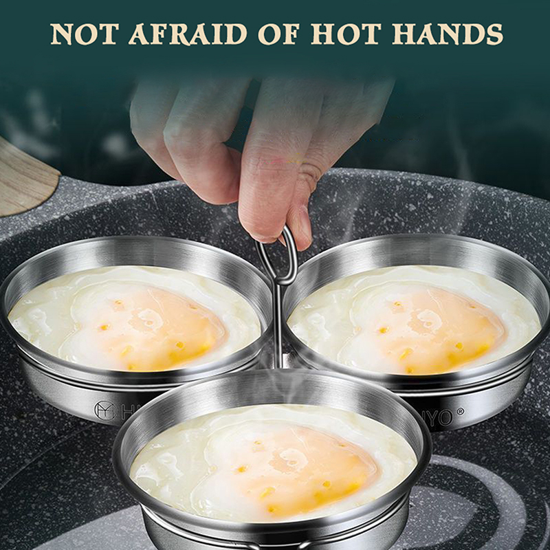 Egg Waffle Pan - 【K】3-in-1 스테인리스 스틸 에그 포처, 포칭