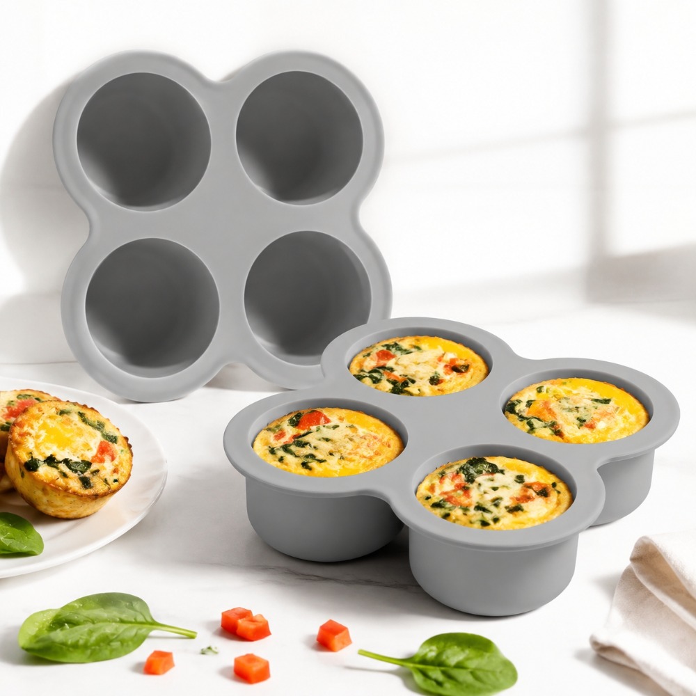 Egg Waffle Pan - 2개 묶음 에어프라이어 에그 몰드 4컵